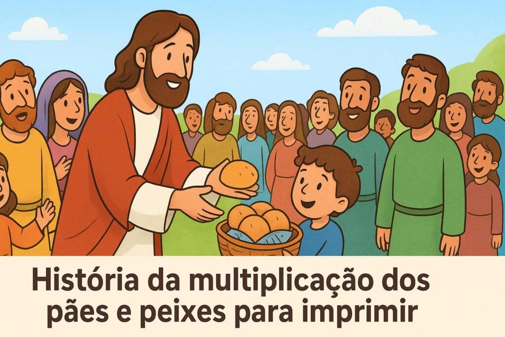 História da multiplicação dos pães e peixes para imprimir em pdf