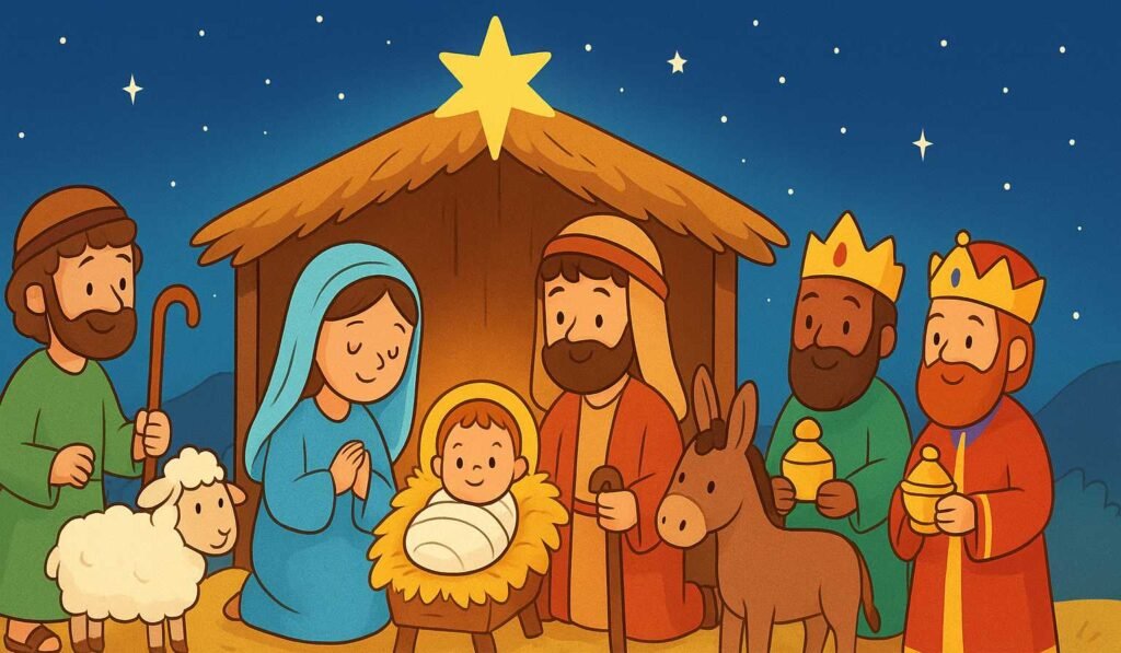 história do nascimento de jesus para imprimir