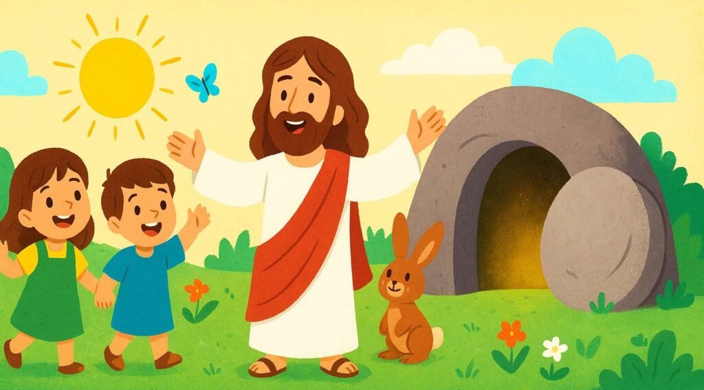 História biblica infantil ressureição de Jesus