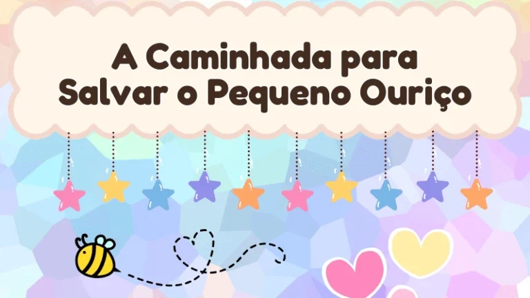 Capa da história infantil A Caminhada para Salvar o Pequeno Ouriço