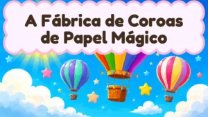 Capa da história infantil A Fábrica de Coroas de Papel Mágico