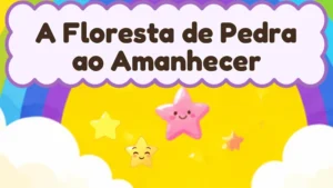 Capa da história infantil A Floresta de Pedra ao Amanhecer