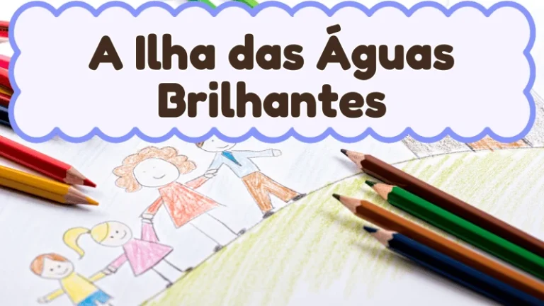 Capa da história infantil A Ilha das Águas Brilhantes