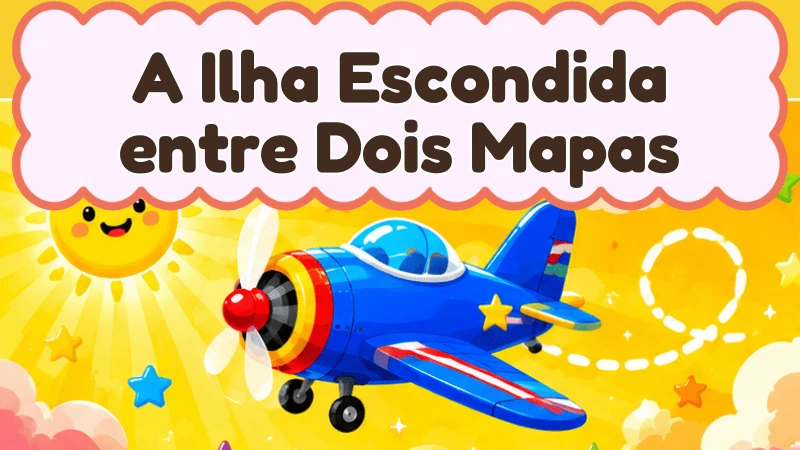 Capa da história infantil A Ilha Escondida entre Dois Mapas