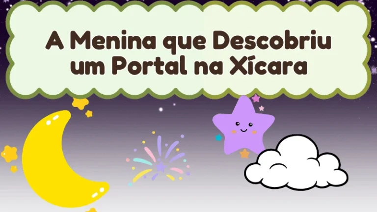 Capa da história infantil A Menina que Descobriu um Portal na Xícara
