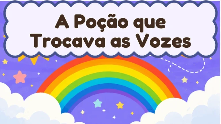 Capa da história infantil A Poção que Trocava as Vozes