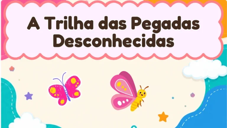 Capa da história infantil A Trilha das Pegadas Desconhecidas