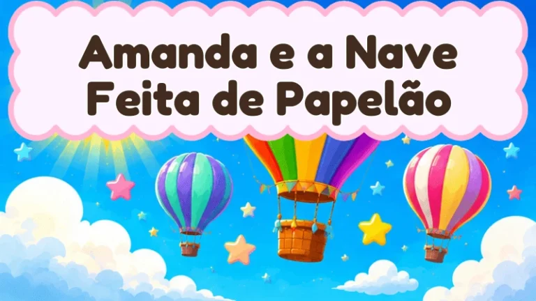 Capa da história infantil Amanda e a Nave Feita de Papelão