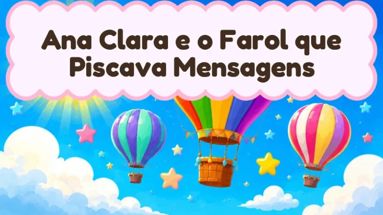 Capa da história infantil Ana Clara e o Farol que Piscava Mensagens