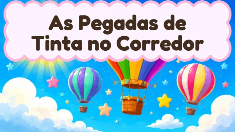 Capa da história infantil As Pegadas de Tinta no Corredor