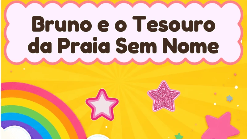 Capa da história infantil Bruno e o Tesouro da Praia Sem Nome