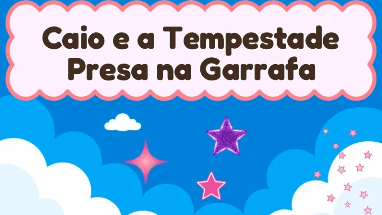 Capa da história infantil Caio e a Tempestade Presa na Garrafa