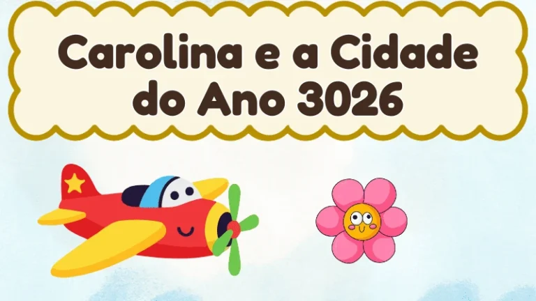 Capa da história infantil Carolina e a Cidade do Ano 3026