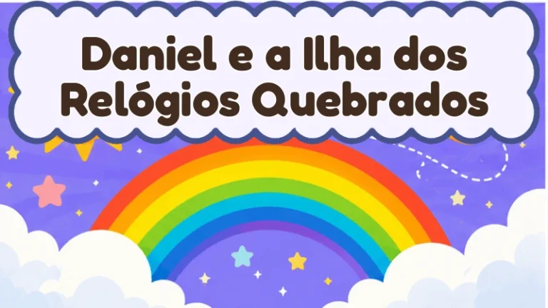 Capa da história infantil Daniel e a Ilha dos Relógios Quebrados