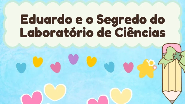 Capa da história infantil Eduardo e o Segredo do Laboratório de Ciências