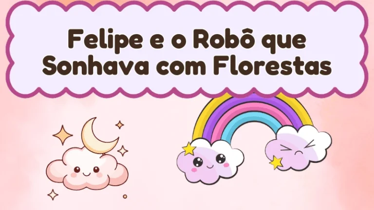 Capa da história infantil Felipe e o Robô que Sonhava com Florestas