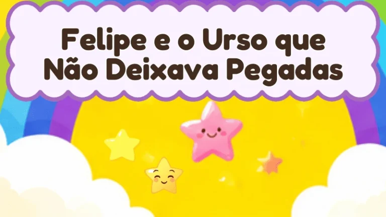 Capa da história infantil Felipe e o Urso que Não Deixava Pegadas