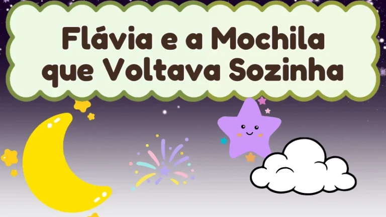 Capa da história infantil Flávia e a Mochila que Voltava Sozinha