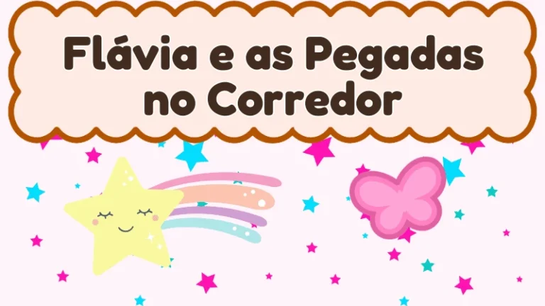 Capa da história infantil Flávia e as Pegadas no Corredor
