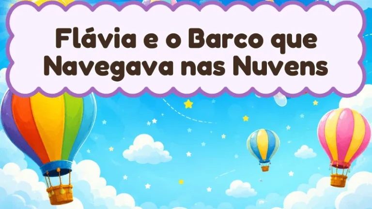 Capa da história infantil Flávia e o Barco que Navegava nas Nuvens