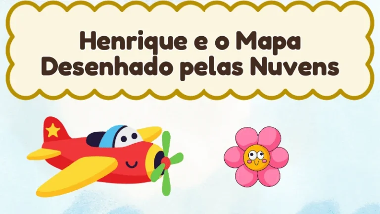 Capa da história infantil Henrique e o Mapa Desenhado pelas Nuvens