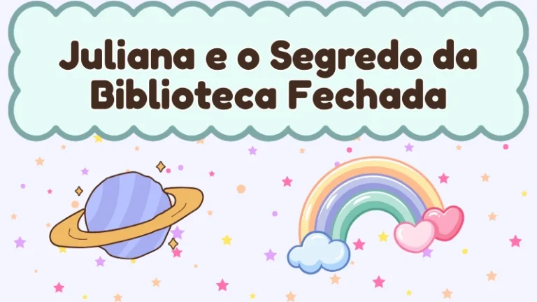 Capa da história infantil Juliana e o Segredo da Biblioteca Fechada