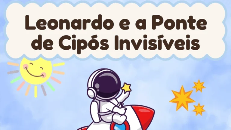 Capa da história infantil Leonardo e a Ponte de Cipós Invisíveis