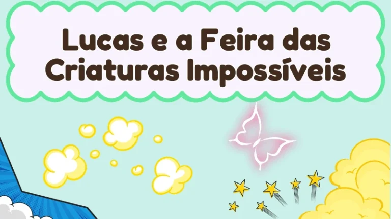 Capa da história infantil Lucas e a Feira das Criaturas Impossíveis