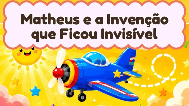 Capa da história infantil Matheus e a Invenção que Ficou Invisível