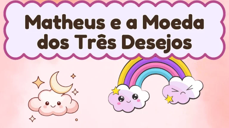 Capa da história infantil Matheus e a Moeda dos Três Desejos