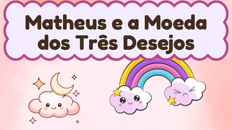 Capa da história infantil Matheus e a Moeda dos Três Desejos