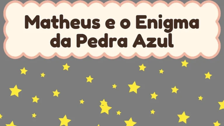 Capa da história infantil Matheus e o Enigma da Pedra Azul