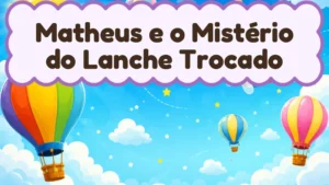 Capa da história infantil Matheus e o Mistério do Lanche Trocado