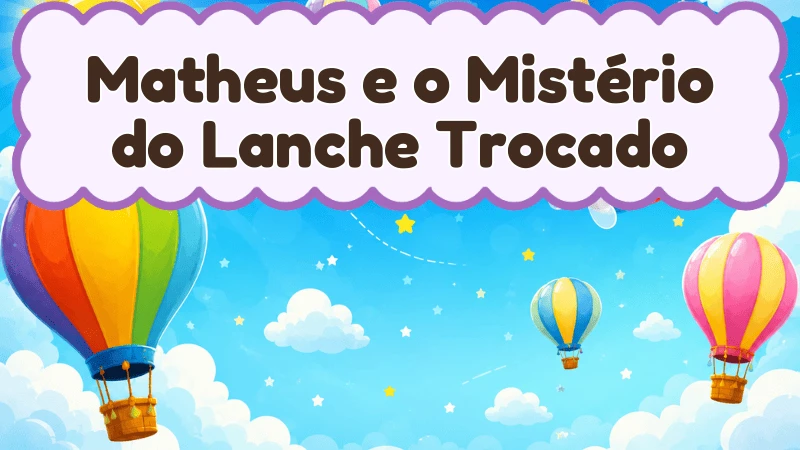 Capa da história infantil Matheus e o Mistério do Lanche Trocado