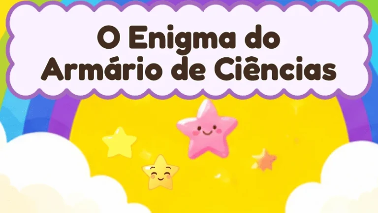 Capa da história infantil O Enigma do Armário de Ciências