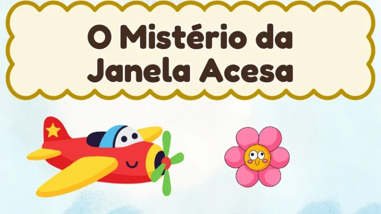 Capa da história infantil O Mistério da Janela Acesa