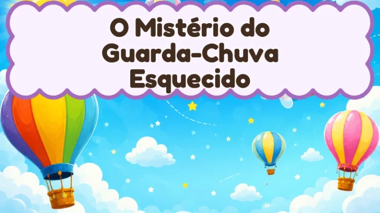 Capa da história infantil O Mistério do Guarda-Chuva Esquecido