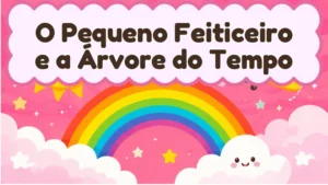 Capa da história infantil O Pequeno Feiticeiro e a Árvore do Tempo