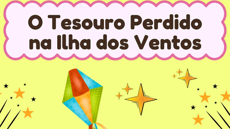 Capa da história infantil O Tesouro Perdido na Ilha dos Ventos