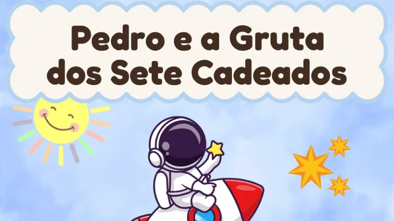 Capa da história infantil Pedro e a Gruta dos Sete Cadeados