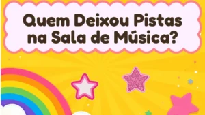 Capa da história infantil Quem Deixou Pistas na Sala de Música?