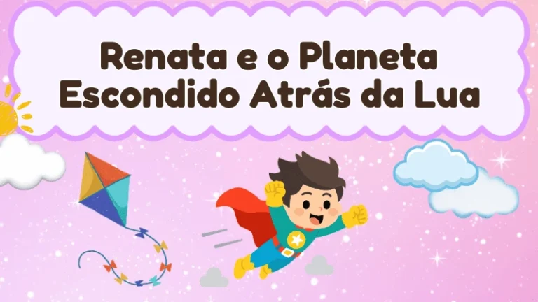 Capa da história infantil Renata e o Planeta Escondido Atrás da Lua