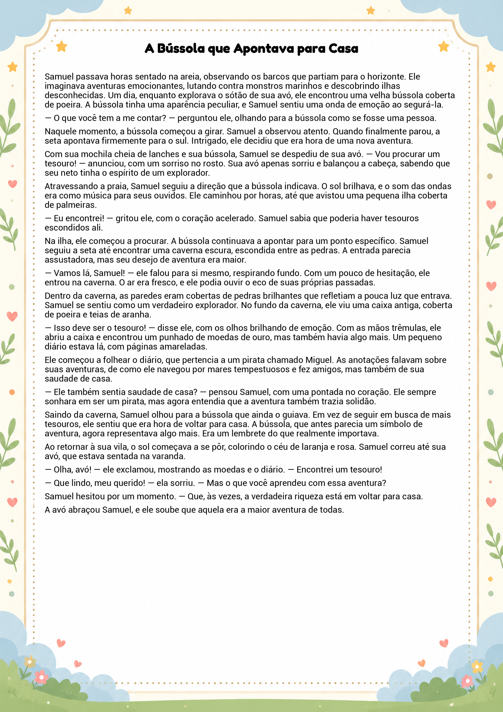 História infantil para imprimir