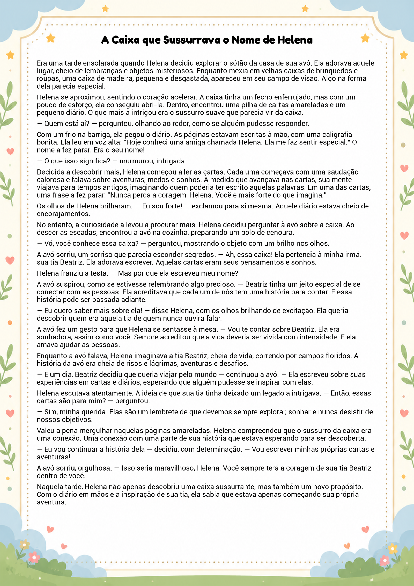 História infantil para imprimir