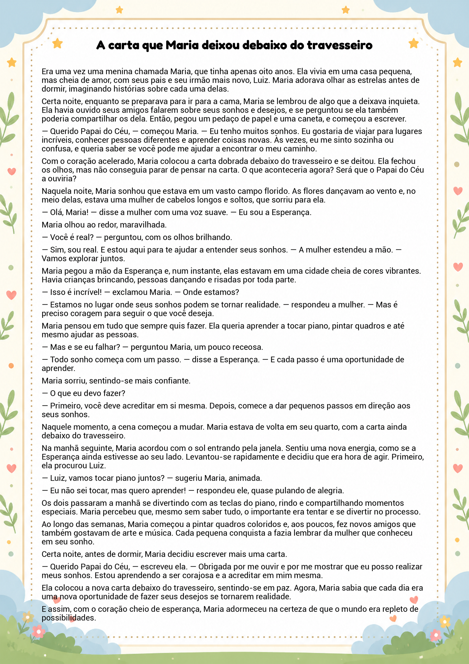História infantil para imprimir