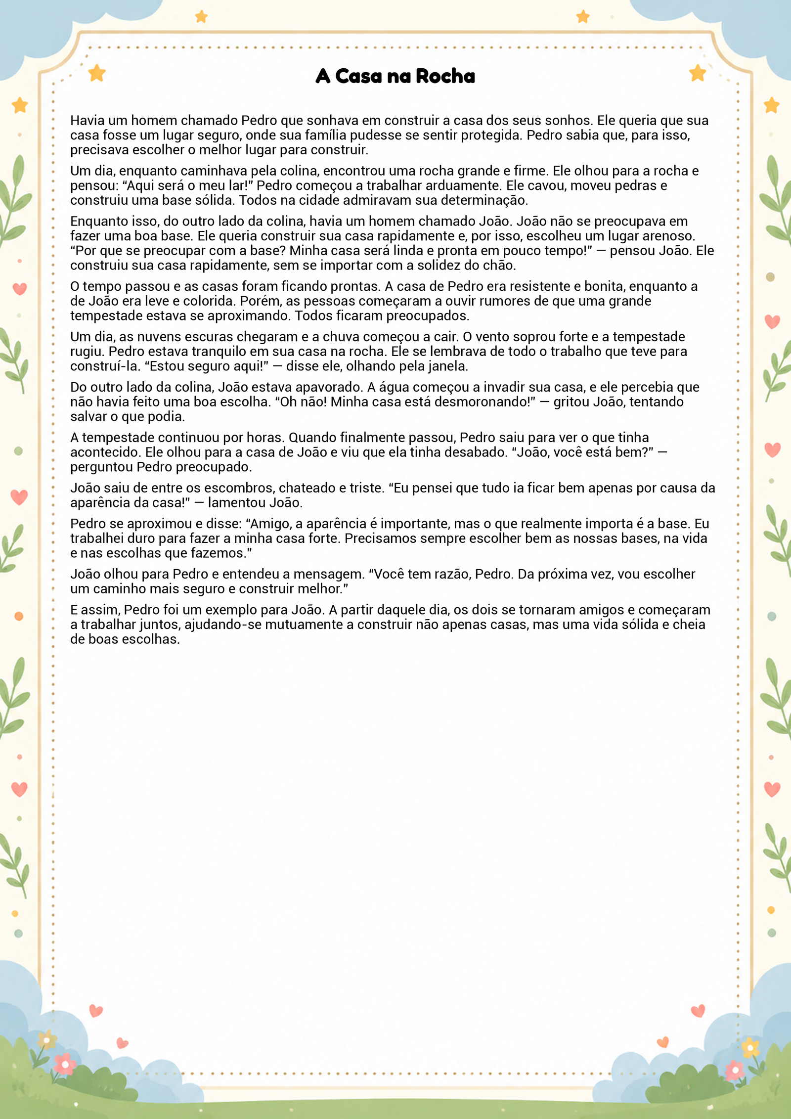 História infantil para imprimir