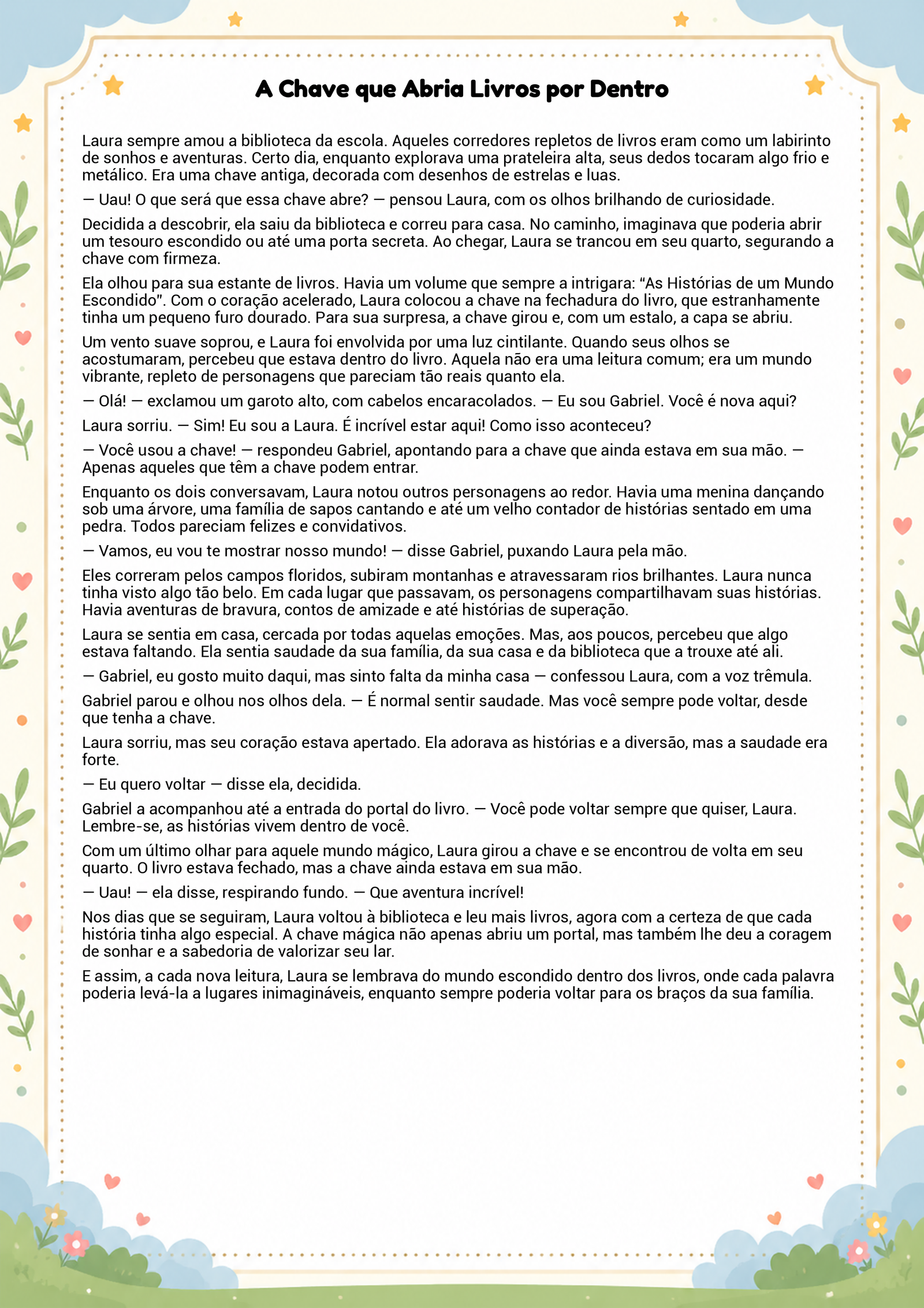 História infantil para imprimir