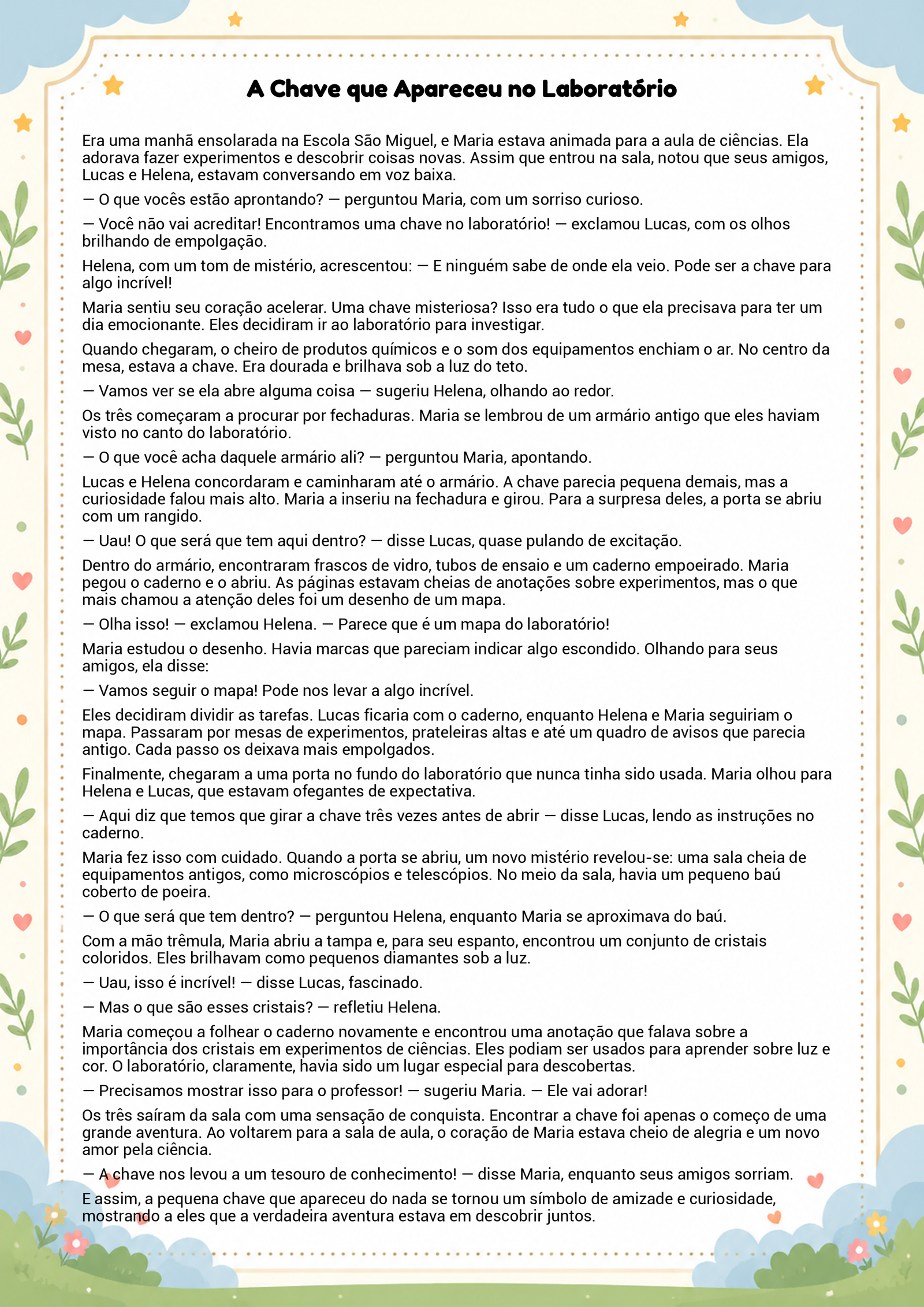 História infantil para imprimir