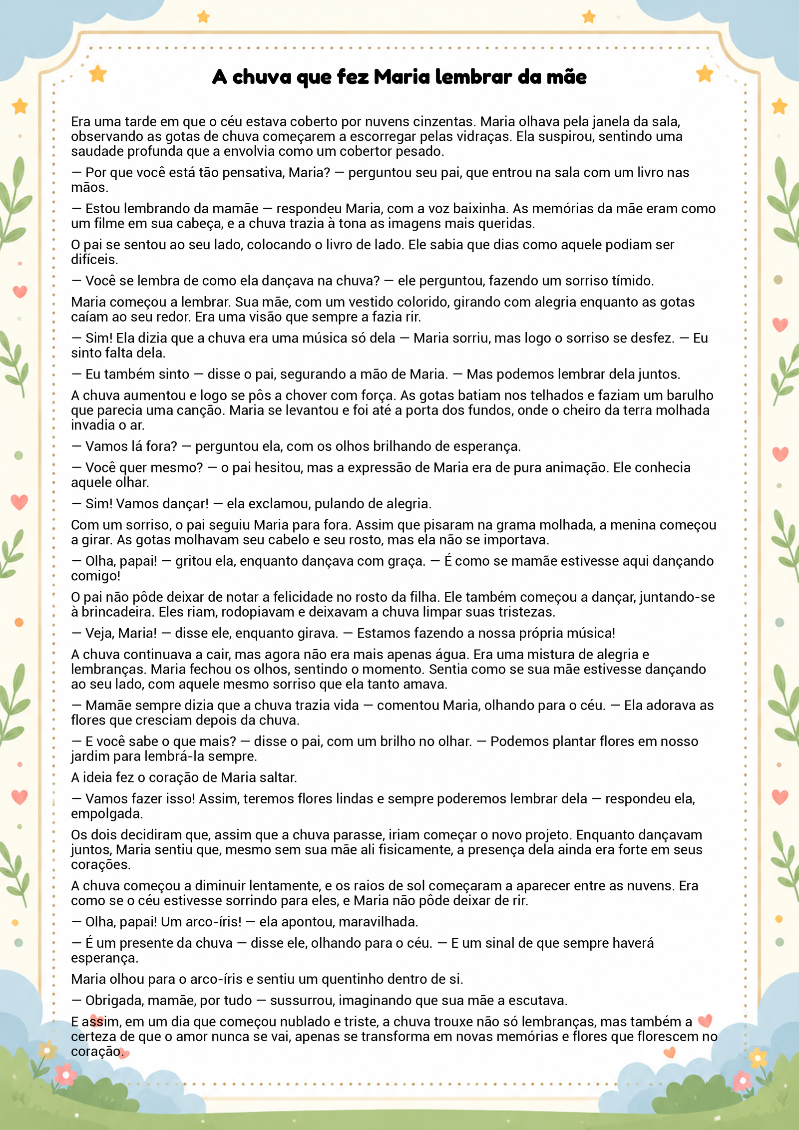 História infantil para imprimir