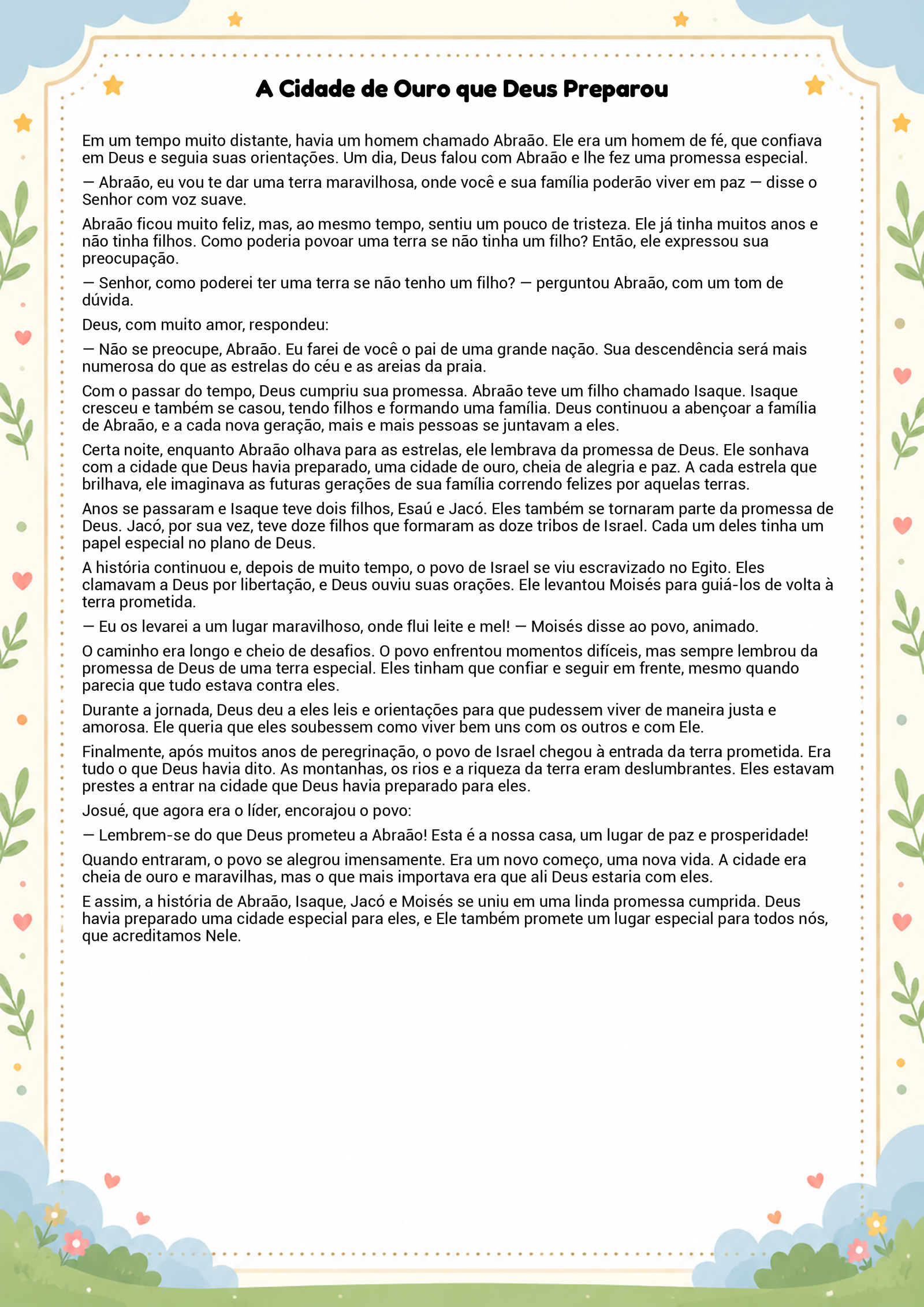 História infantil para imprimir